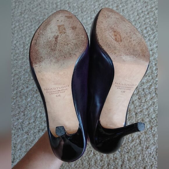 Max Studio Zanzibar heeled low top booties in eggplant Purple size 6M - Picture 14 of 15